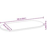 vidaXL Stolna ploča tamnosmeđa 100x50x2 cm ovalna masivna hrastovina | shoptok.hr