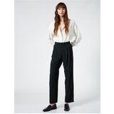 Koton Fabric Trousers Straight Leg Pleated and Buttoned | shoptok.hr