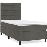  The Living Store Box spring postelja z vzmetnico temno siva 80x200 cm žamet - Box Spring Postelja, (21444514) | Shoptok.si