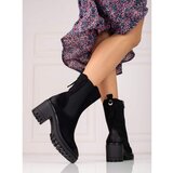 VINCEZA Women's ankle boots on the post with a high upper Cene