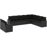  10-dijelni set vrtnih sofa s jastucima crni od poliratana | shoptok.hr