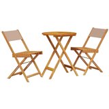 vidaXL 3-dijelni bistro set od tkanine i masivnog drva smeđesivi | shoptok.hr