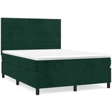 s oprugama i madracem tamnozeleni 140x190 cm baršunasti | shoptok.hr