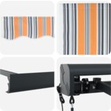 vidaXL Avtomatska retraktilna tenda z multicolor črtami 500x300 cm | Shoptok.si