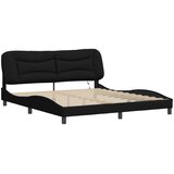  Okvir kreveta s LED-om bez madraca Hvar crni 180x200 cm od tkanine | Eponuda.com