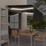 vidaXL ročno zložljiva tenda s senčilom led 4x3 m antracitna | Shoptok.si