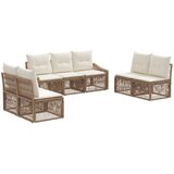 vidaXL Vrtna sedežna garnitura 7 pcs Bež poli ratan, (5000272401) | Shoptok.si