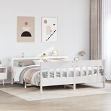 Furnova Posteljni okvir brez vzmetnice bel 200x200 cm trdna borovina, (21937933) Cene
