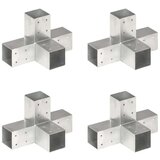 vidaXL Spojniki za stebre 4 kosi X oblike pocinkana kovina 71x71 mm | Shoptok.si