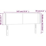  Uzglavlje s ušima svjetlosivo 147x16x78/88 cm od tkanine | shoptok.hr