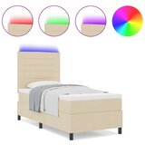  Posteljni okvir z vzmetnico Bež Tkanina 90 x 200 cm, (22067001) | Shoptok.si