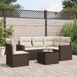  6-dijelni set vrtnih sofa od poliratana s jastucima smeđi | shoptok.hr