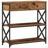  Stol za konzolu Staro drvo 75x28x75 cm Inženjerska drva i čelik | shoptok.hr