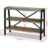  Komoda s 3 police od masivnog obnovljenog drva | shoptok.hr