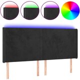 vidaXL LED uzglavlje crno 203 x 16 x 118/128 cm baršunasto | shoptok.hr