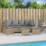  5-dijelni vrtni set sofa s jastucima bež od poliratana | shoptok.hr