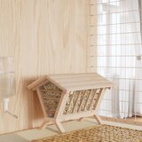 vidaXL Krmilnik za seno za zajce 44x33x33 cm iz trdnega lesa jelke | Shoptok.si