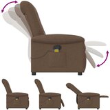  Masažni naslonjač od tkanine smeđi | shoptok.hr