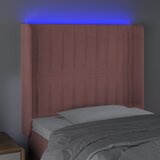  LED uzglavlje ružičasto 83x16x118/128 cm baršunasto | shoptok.hr