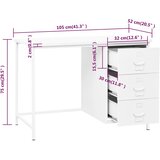  Industrijski radni stol s ladicama bijeli 105x52x75 cm čelični | Eponuda.ba