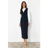 Trendyol Navy Blue Woven Fabric Gilet Dress