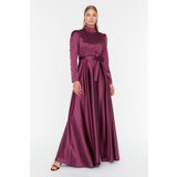 Trendyol Claret Red Stone Detailed Islamic Clothing Evening Dress Cene