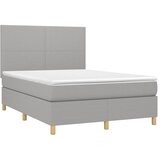  box spring s madracem LED svjetlosivi 140x200 cm tkanina | shoptok.hr