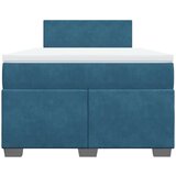 vidaXL Box spring postelja z vzmetnico temno moder 120x190 cm žamet | Shoptok.si