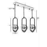 Opviq Ahu 3 Lü Sıralı Beyaz Camlı Eskitme Sarkıt WhiteCopper Chandelier | Eponuda.com