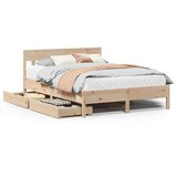 Maison Chic Posteljni okvir - Dvoposteljna postelja - Zakonska postelja brez vzmetnice 160x200 cm trdna borovina-J3265, (21767091) | Shoptok.si