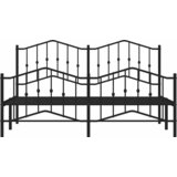  Metalni okvir kreveta s uzglavljem i podnožjem crni 183x213 cm | shoptok.hr
