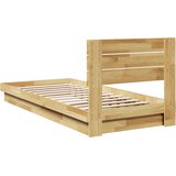  Okvir kreveta uzglavljem bez madraca 75x190 cm puno drvo hrast | shoptok.hr
