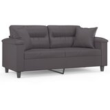  Dvosjed s ukrasnim jastucima sivi 140 cm od umjetne kože | Eponuda.com