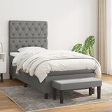  Okvir kreveta s oprugama i madrac tamnosivi 80x200cm od tkanine | shoptok.hr