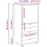  Gležnji kabinet s kolesom Medeno rjava 53 x 39 x 103 cm, (5000263237) | Shoptok.si