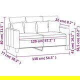  Dvosjed od tkanine smeđi 120 cm | shoptok.hr