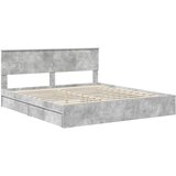  Krevet s od storage s uzglavljem Betonski sivi 200 x 200 cm | shoptok.hr