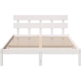 Krevetna konstrukcija Smeđa 140 x 200 cm Čvrsto borovo drvo Bijela | Shoptok.si