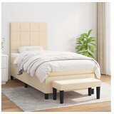 vidaXL Krevet s oprugama i madracem krem 90 x 190 cm od tkanine | shoptok.hr