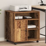 vidaXL Stojalo za tiskalnik na kolesih Staro les 60x50x67 cm | Shoptok.si