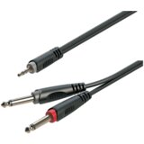 Soundsation SJJJ-15BK 3.5mm jack muški stereo - 2x6.3mm jack muški mono 1,5mt. u