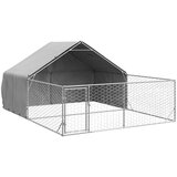vidaXL Vanjska kućica za pse sa stazom 5x3x1,9 m pocinčani čelik | shoptok.hr