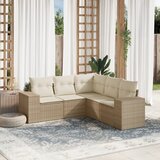 vidaXL 5-dijelni vrtni set sofa s jastucima bež od poliratana | shoptok.hr