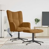 vidaXL Stolica za opuštanje s osloncem za noge smeđa baršunasta | shoptok.hr