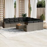 Maison Chic Seti vrtnega pohištva - Vrtna garnitura - Vrtni pohištvo set 12-delna z blazinami siva poli ratan, (21810128) | Shoptok.si