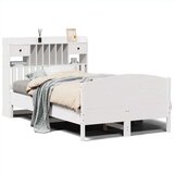 vidaXL Krevet s regalom z knjige bez madraca bijeli 135x190cm borovina | shoptok.hr