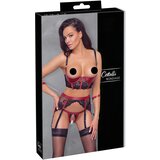 Cottelli Bondage - Komplet grudnjaka od mat čipke (crveni) - L | shoptok.hr