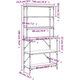  Pekarski stalak sa 6 razina sivog sonome 90x40x180 cm drveni | shoptok.hr