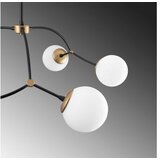 Opviq Vislica KROMOZOM 1021 crno/ bijela, metal/ staklo, 90 x 90 cm, visina 69 cm, promjer kugli 15 cm, 6 x E27 40 W, Kromozom - 1021 | shoptok.hr
