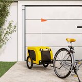 vidaXL Prikolica za bicikl za ljubimce žuto-crna od tkanine i željeza | shoptok.hr